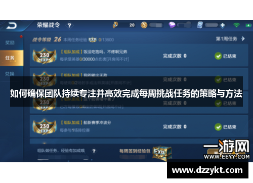 如何确保团队持续专注并高效完成每周挑战任务的策略与方法