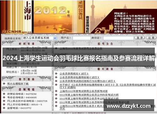 2024上海学生运动会羽毛球比赛报名指南及参赛流程详解